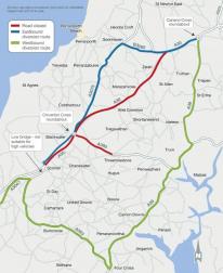 diversion routes during this weekend’s A30/A390 closure (Image: Supplied) diversion routes during this weekend’s A30/A390 closure (Image: Supplied)